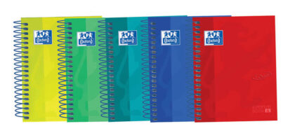 Oxford Touch Europeanbook 4 8º - Quaderno a spirale microperforato - Copertina estraibile - 120 fogli - 5x5 - Colori assortiti