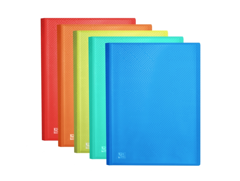 Oxford Urban A3 Cartellina con 20 buste saldate A3 - Copertina in plastica traslucida - Colori assortiti