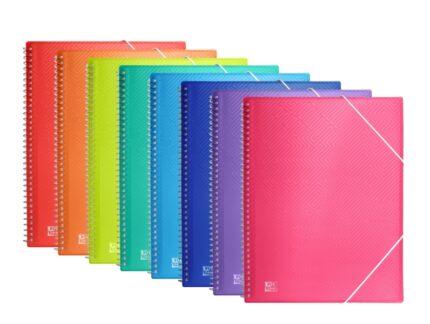 Oxford Urban A4 Raccoglitore da 40 buste con spirale - Buste da 50 mic - Copertina in plastica traslucida - Chiusura con elastici - Colori assortiti