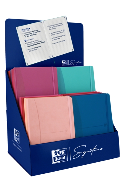 Oxford Signature Espositore da tavolo assortito A5 - Design elegante - Include fogli lisci e a righe - Ideale per prendere appunti e fare schizzi