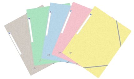 Oxford Top File+ Cartellina con elastici a 3 alette - Colori pastello - Resistente e durevole - Ideale per organizzare documenti - Pratica e funzionale