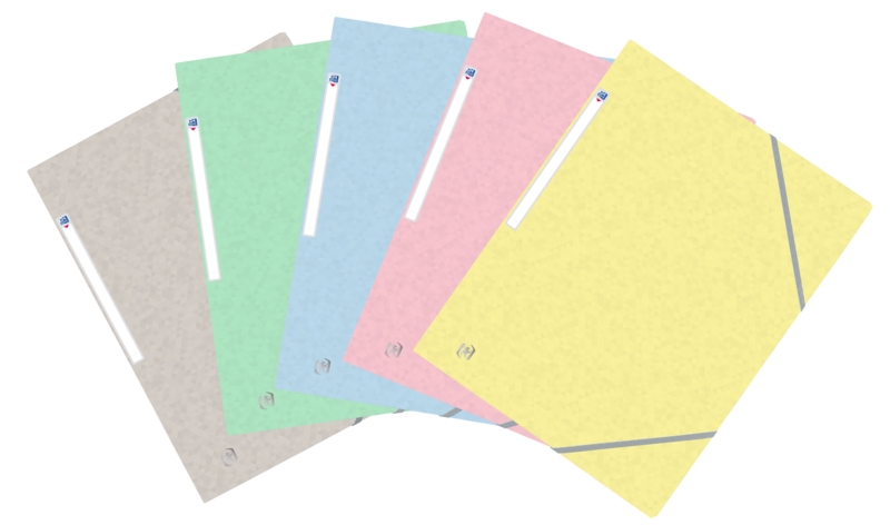 Oxford Top File+ Cartellina con elastici a 3 alette - Colori pastello - Resistente e durevole - Ideale per organizzare documenti - Pratica e funzionale