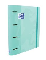 Oxford Europeanbinder Touch A4+ Raccoglitore ad anelli con ricambio a quadretti 5x5 - Copertina extra spessa - Chiusura con elastico - Colore Ice Mint Pastello