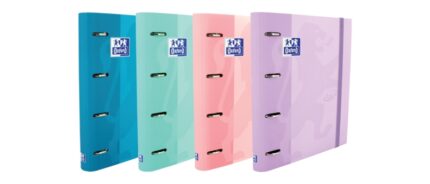 Oxford Touch A4+ Europeanbinder - Copertina extra resistente - Dorso da 45 mm - Anelli 4Dx35 mm - Include ricambio 1 riga - Colori assortiti