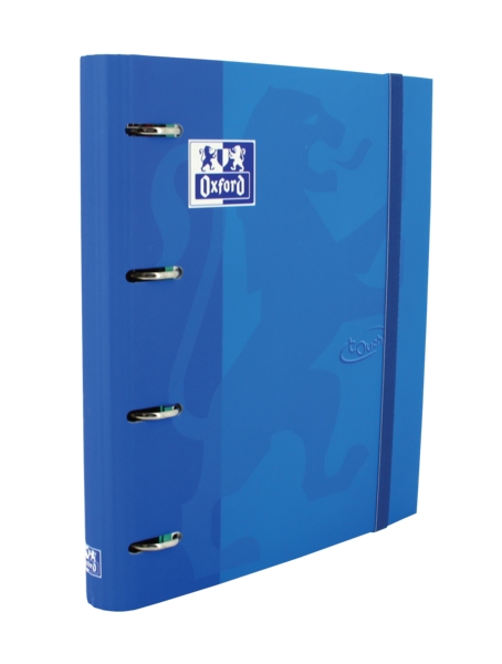 Oxford Touch A4+ Europeanbinder - Copertina extra resistente - Dorso da 45 mm - Anelli 4Dx35 mm - Include ricambio 5x5 - Colore Denim