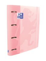 Oxford Europeanbinder Touch A4+ Raccoglitore ad anelli con ricambio a quadretti 5x5 - Copertina extra spessa - Chiusura con elastico - Colore Flamingo Pastello