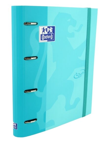 Oxford Europeanbinder Touch A4+ Raccoglitore ad anelli con ricambio a quadretti 5x5 - Copertina estraibile - Chiusura con elastico - Colore blu pastello