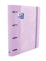 Oxford Europeanbinder Touch A4+ Raccoglitore ad anelli con ricambio a quadretti 5x5 - Copertina extra spessa - Chiusura con elastico - Colore malva pastello