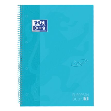 Oxford School Touch Europeanbook 1 Quaderno A4+ 80 fogli a quadretti 5x5 mm - Copertina estraibile - Colore blu