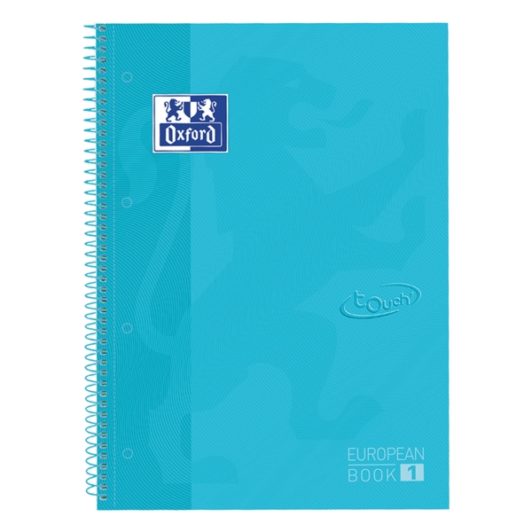 Oxford School Touch Europeanbook 1 Quaderno A4+ 80 fogli a quadretti 5x5 mm - Copertina estraibile - Colore blu