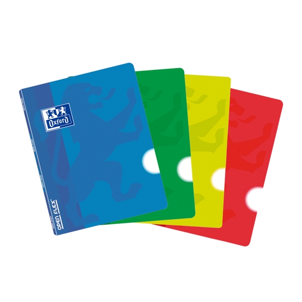 Oxford School Classic Openflex A5 - Copertina in plastica - Quaderno cucito - Liscio - 48 fogli - Colori assortiti
