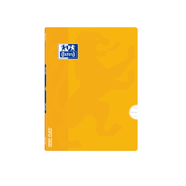 Oxford School Classic Openflex Quaderno rilegato A5+ 48 fogli a riga singola con margine - Copertina in plastica traslucida - Ideale per studenti - Colore giallo