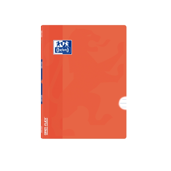 Oxford School Classic Openflex Quaderno rilegato A5+ 48 fogli a riga singola con margine - Copertina in plastica traslucida - Ideale per studenti - Colore arancione