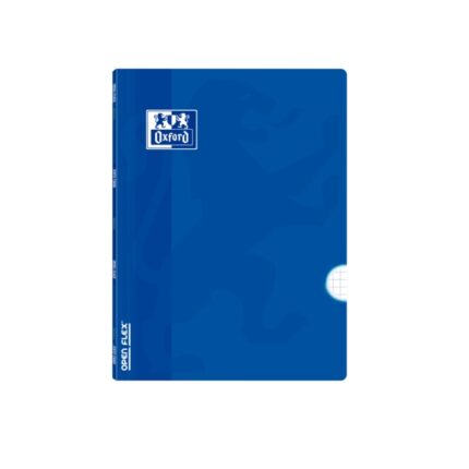 Oxford School Classic Openflex A5+ Quaderno rilegato - Copertina in plastica resistente - 48 fogli con margini - Griglia 4x4 - Colore blu