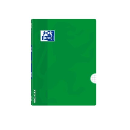 Oxford School Classic Openflex Quaderno rilegato A5+ 48 fogli a quadretti 4x4 con margine - Copertina in plastica traslucida - Ideale per studenti - Colore verde
