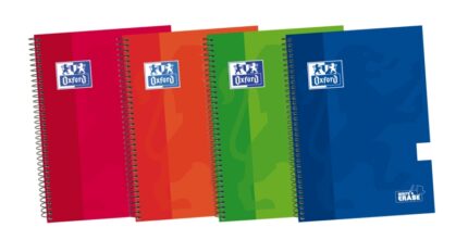 Oxford School Classic Write&Erase Quaderno a spirale 4° grado - Copertina a scatto - Liscio - 80 fogli - Colori assortiti