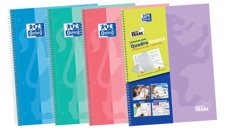 Oxford School Classic Write&Erase A4+ Europeanbook - Copertina rigida - 1 riga 2M - 100 fogli - Colori assortiti