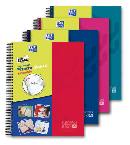 Oxford School Classic Write&Erase Europeanbook 4 - Copertina estraibile - Lavagna bianca rimovibile - 120 fogli