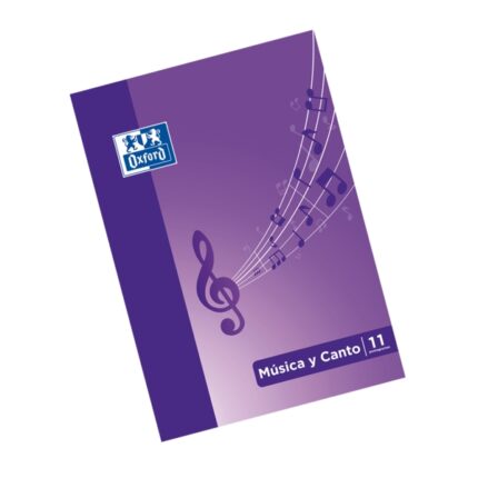 Oxford School Musica & Canto A4 - Quaderno rilegato con copertina morbida - 24 pagine 5x5 + 24 pagine con 11 pentagrammi - Interlinea di 2 mm - Illustrazione sulla copertina