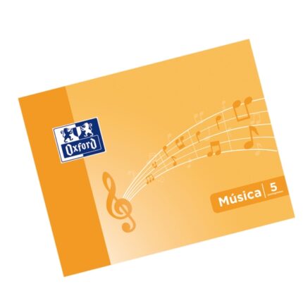 Oxford Quaderno di musica rilegato in formato A5 orizzontale 10 fogli - 5 pentagrammi con interlinea di 4 mm - Copertina morbida - Colore arancione
