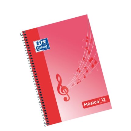 Oxford School Musica Fº Quaderno a spirale - Copertina morbida - 12 pentagrammi - Interlinea di 2