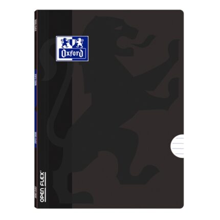 Oxford School Openflex A5 Quaderno rilegato - Copertina in plastica resistente - 1 riga con 2 margini - 48 fogli di carta di alta qualità - Colore nero