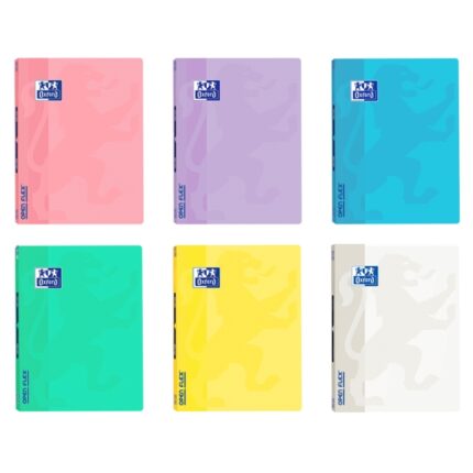 Oxford School Openflex Write&Erase A4 Quaderno rilegato - Copertina in plastica resistente - 1 riga con 2 margini - 48 fogli in colori pastello - Ideale per scrivere e cancellare facilmente