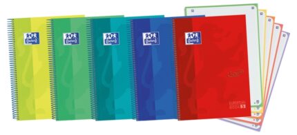 Oxford School Touch A4+ Europeanbook - Copertina extra resistente - 120 fogli dai colori vivaci - Griglia 5x5
