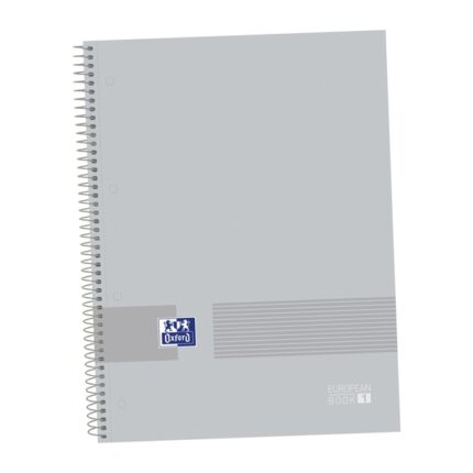 Oxford & You A4+ Europeanbook - Copertina a scatto - 80 fogli - Griglia 5x5 - Colore Grigio
