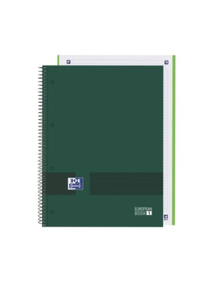 Oxford & You A4+ Europeanbook - Copertina a strappo - 80 fogli - Colore verde