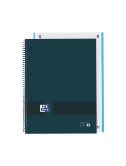Oxford & You A4+ Europeanbook - Copertina extra resistente - Quaderno con 80 fogli - Griglia 5x5 - Colore blu