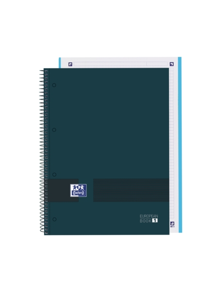 Oxford & You A4+ Europeanbook - Copertina extra resistente - Quaderno con 80 fogli - Griglia 5x5 - Colore blu