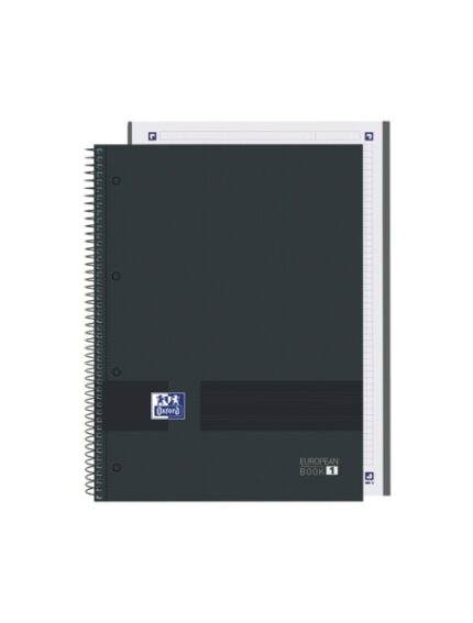 Oxford & You A4+ Europeanbook - Copertina a scatto resistente - Griglia 5x5 - 80 fogli - Colore nero