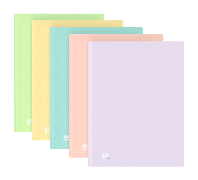 Oxford Urban A4 Cartellina con 20 buste saldate A4 - Copertina in plastica traslucida - Colori pastello assortiti