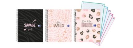 Oxford Animal Print A4+ Europeanbook 5 Copertina a scorrimento - Griglia 5x5 - 120 fogli - 3 modelli