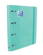 Oxford Europeanbinder Classic A4+ Raccoglitore ad anelli con ricambio a quadretti 5x5 - Copertina estraibile - Chiusura con elastico - Colore Ice Mint