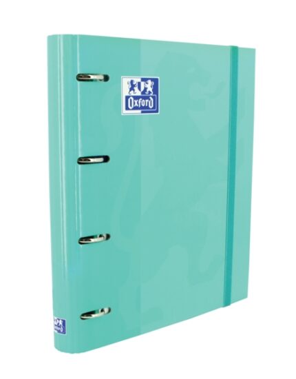 Oxford Europeanbinder Classic A4+ Raccoglitore ad anelli con ricambio a quadretti 5x5 - Copertina estraibile - Chiusura con elastico - Colore Ice Mint