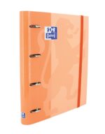 Oxford Europeanbinder Classic A4+ Raccoglitore ad anelli con ricambio a quadretti 5x5 - Copertina estraibile - Chiusura con elastico - Colore pesca