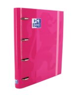 Oxford Europeanbinder Classic A4+ Raccoglitore ad anelli con ricambio a quadretti 5x5 - Copertina extra resistente - Chiusura con elastico - Colore fucsia