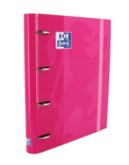 Oxford Europeanbinder Classic A4+ Raccoglitore ad anelli con ricambio a quadretti 5x5 - Copertina extra resistente - Chiusura con elastico - Colore fucsia