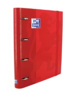 Oxford Europeanbinder Classic A4+ Raccoglitore ad anelli con ricambio a quadretti 5x5 - Copertina extra spessa - Chiusura con elastico - Colore rosso