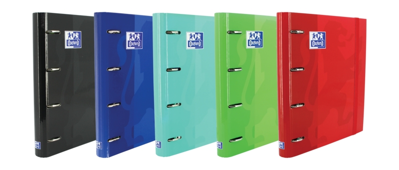 Oxford Europeanbinder Classic A4+ Raccoglitore ad anelli con ricambio 1 linea - Copertina estraibile - Chiusura con elastico - Colori assortiti