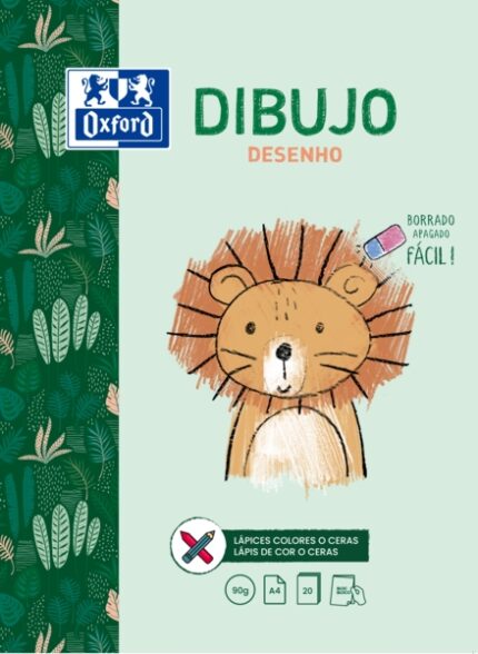 Oxford Disegno per bambini/Tempo libero - Blocco rilegato A4 - Copertina morbida/Retrocopertina rigida - 20 fogli da 90 g