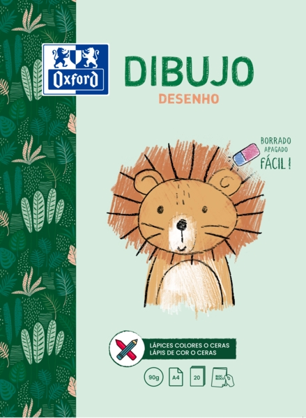 Oxford Disegno per bambini/Tempo libero - Blocco rilegato A4 - Copertina morbida/Retrocopertina rigida - 20 fogli da 90 g
