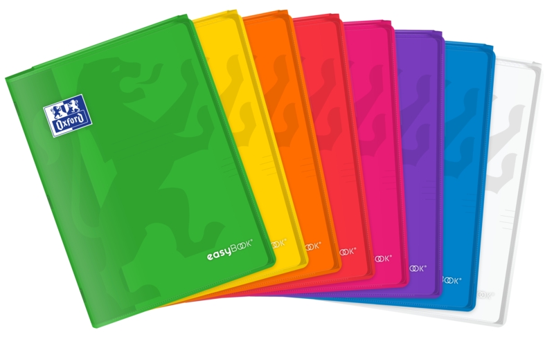 Oxford Easybook A4 Taccuino rilegato - Copertina in plastica resistente - 1 riga con 2 margini - 48 fogli di carta di alta qualità