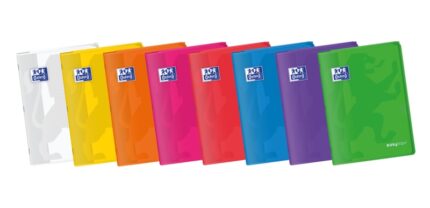 Oxford Easybook A4 Taccuino rilegato - Copertina in plastica resistente - 48 fogli con margine - Griglia 4x4 - Colori assortiti