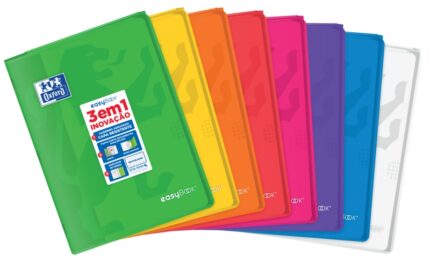 Oxford Easybook A4 Quaderno rilegato - Copertina in plastica resistente - Quadretti 5x5 con 2 margini - 48 fogli di carta di alta qualità - Colori assortiti