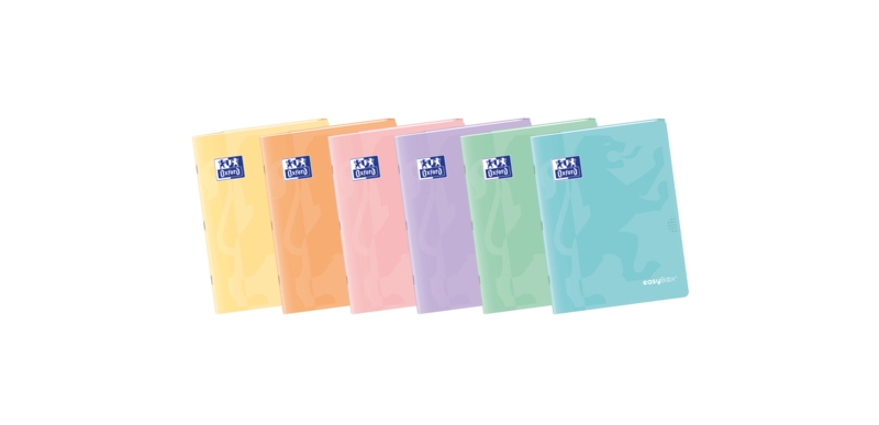 Oxford Easybook A5 Taccuino rilegato - Copertina in plastica resistente - 48 fogli con margine - Design 4x4 in tonalità pastello - Ideale per prendere appunti e organizzare le tue idee