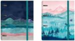 Oxford Ice Explorer Europeanbinder A4+ Raccoglitore ad anelli 4x 35 mm con ricambio 5x5 - Dorso da 45 mm - Copertina estraibile con chiusura a elastico - 2 diversi design