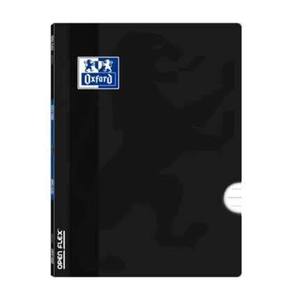 Taccuino Oxford Openflex A4 con rilegatura a spirale - Copertina in plastica resistente - Rilegato a spirale per una maggiore durata - 1 riga con margine per scrivere in modo ordinato - 48 fogli di carta di alta qualità - Colore nero